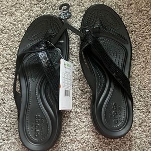 Brand new croc sequin flip flops size 7